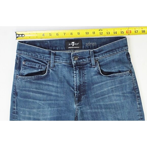 7 For All Mankind Luxe Performance Adrien Size 31X33 Mens Blue Denim Logo Jeans - Picture 2 of 11